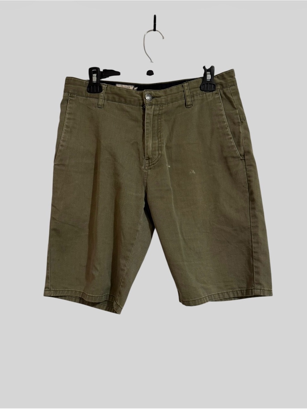 Volcom Men’s Olive Cargo-Style Flat Front Shorts